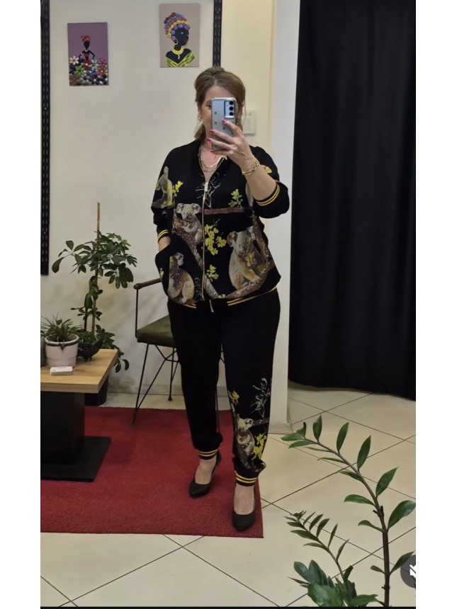 Koala  ve Taş detaylı Takım(Siyah)