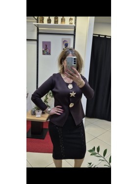 İTHAL DÜĞME DETAYLI TRİKO BLUZ(KAHVE)