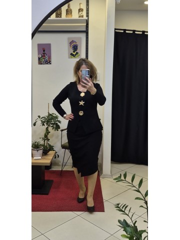 İTHAL DÜĞME DETAYLI TRİKO BLUZ(SİYAH)