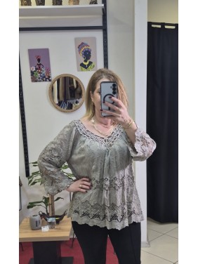 İTALYAN İPEK BLUZ A.YEŞİL