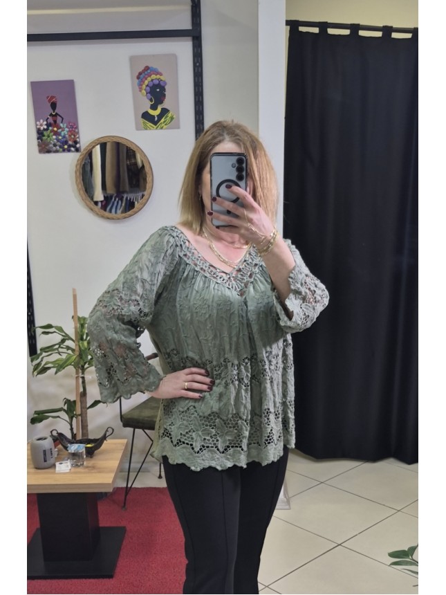 İTALYAN İPEK BLUZ YEŞİL