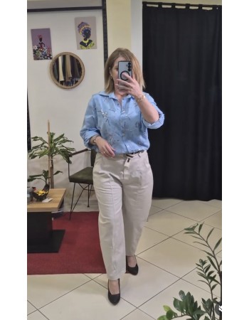 İTALYAN PAMUK (LİKRA) KEMER DETAYLI PANTOLON