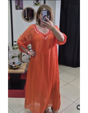 İTALYAN İPEK YAKASI PAYET DETAYLI ELBİSE