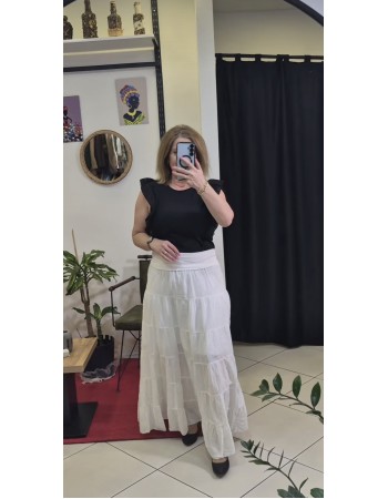 DÜZ DESEN BİYELİ PAMUKLU ETEK