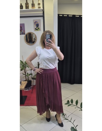 İTALYAN ASİMETRİK KESİM PİLELİ İPEK ETEK