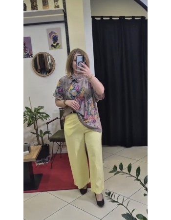 İTALYAN ŞAKAYIK DESEN ŞALLI BLUZ