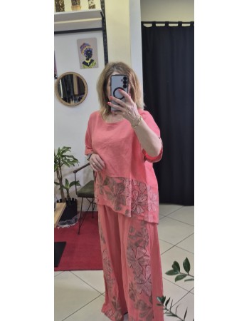 İTALYAN BASKILI KETEN TAKIM