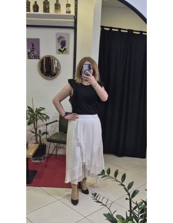 İTALYAN ASİMETRİK KESİM PİLELİ İPEK ETEK